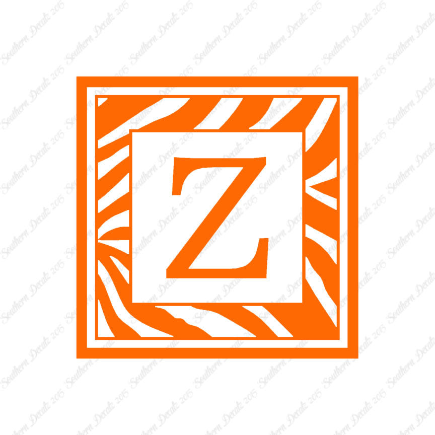 Zebra Decorative Z Initial