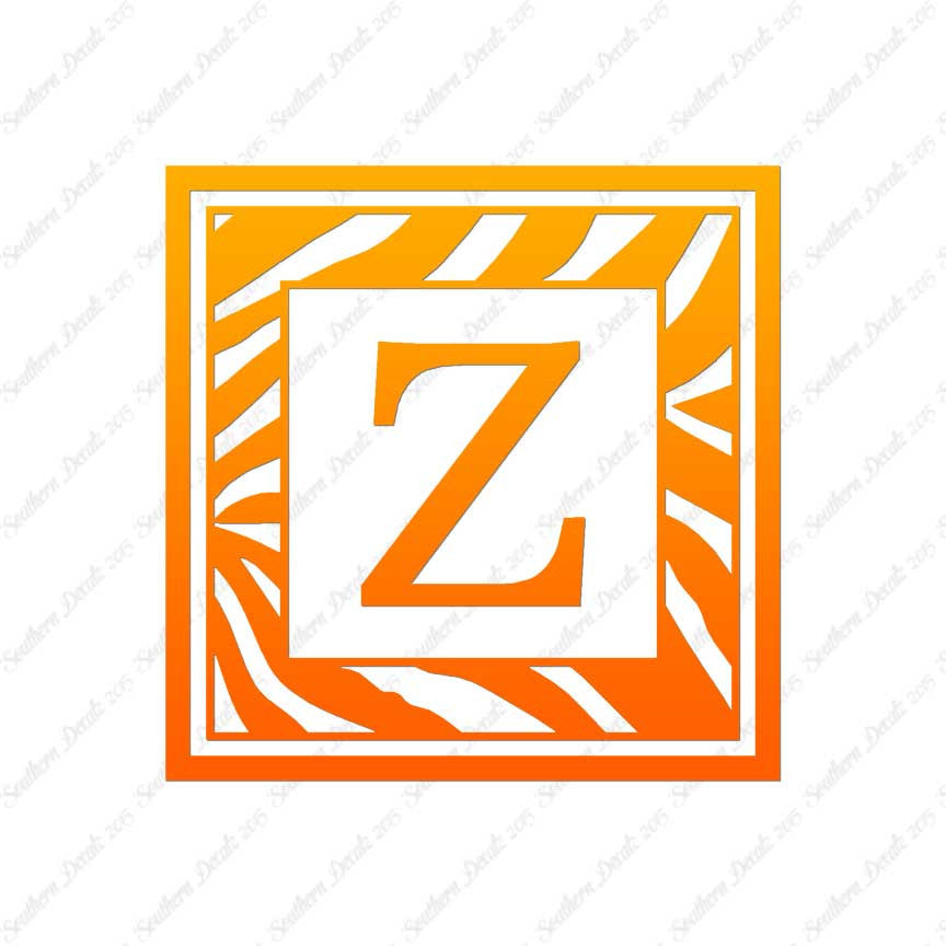 Zebra Decorative Z Initial
