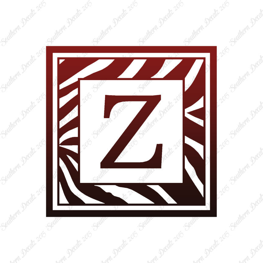 Zebra Decorative Z Initial