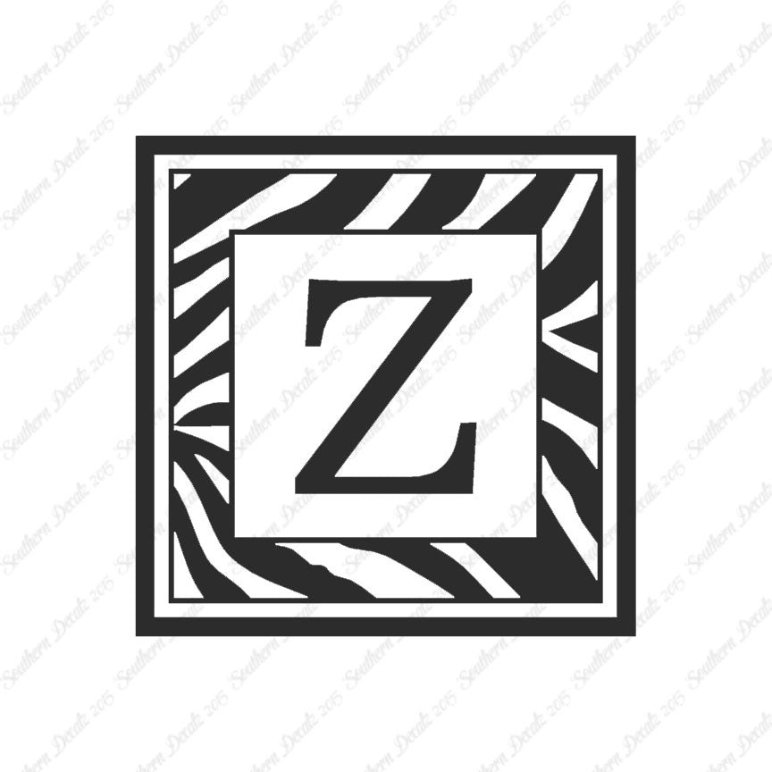 Zebra Decorative Z Initial