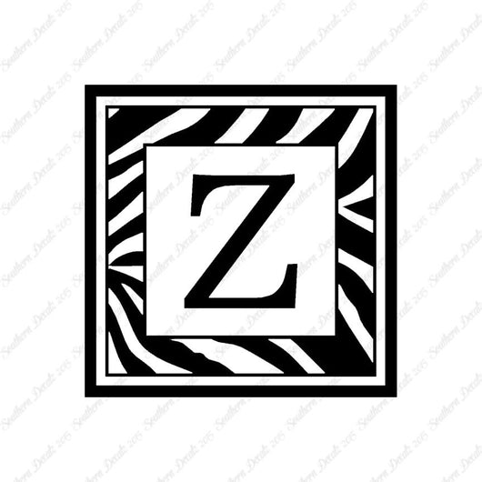 Zebra Decorative Z Initial