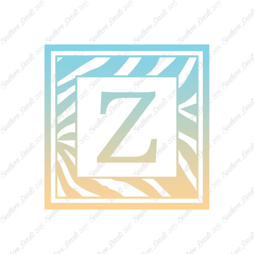 Zebra Decorative Z Initial