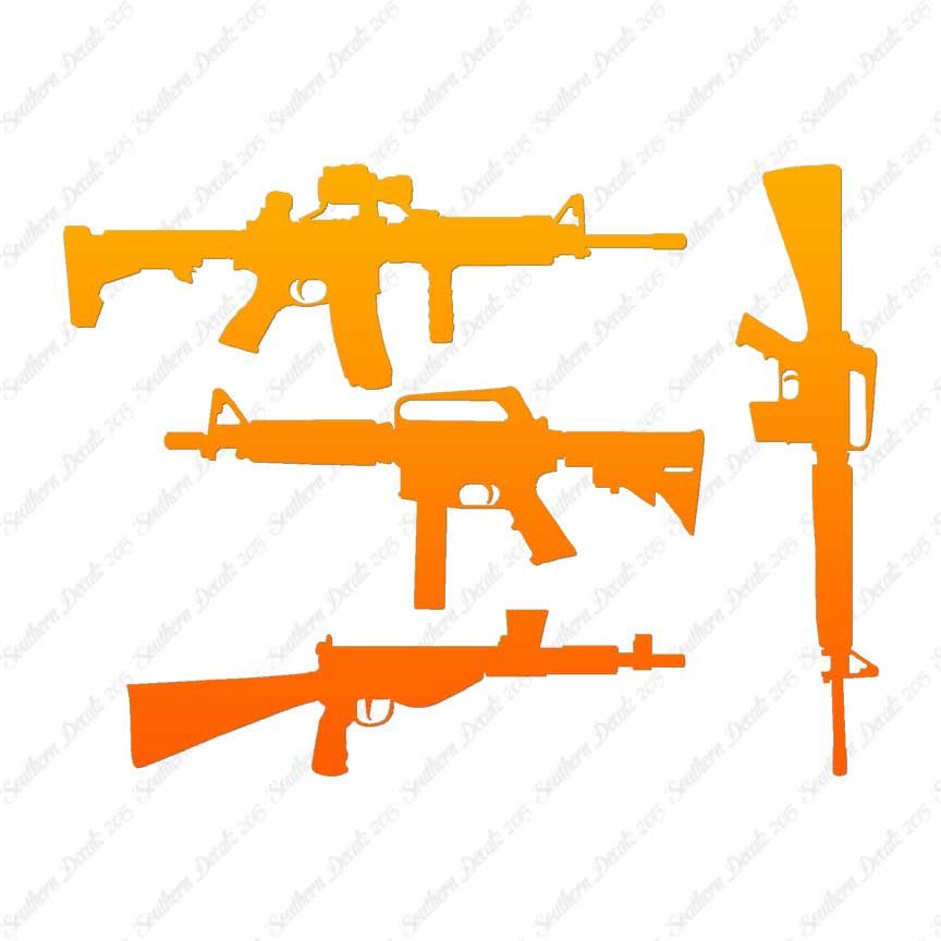 Set Of 4 Assault Rifles