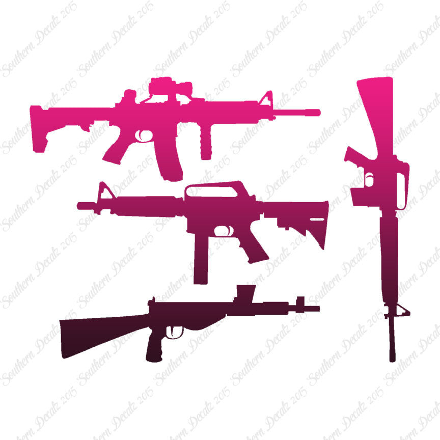 Set Of 4 Assault Rifles