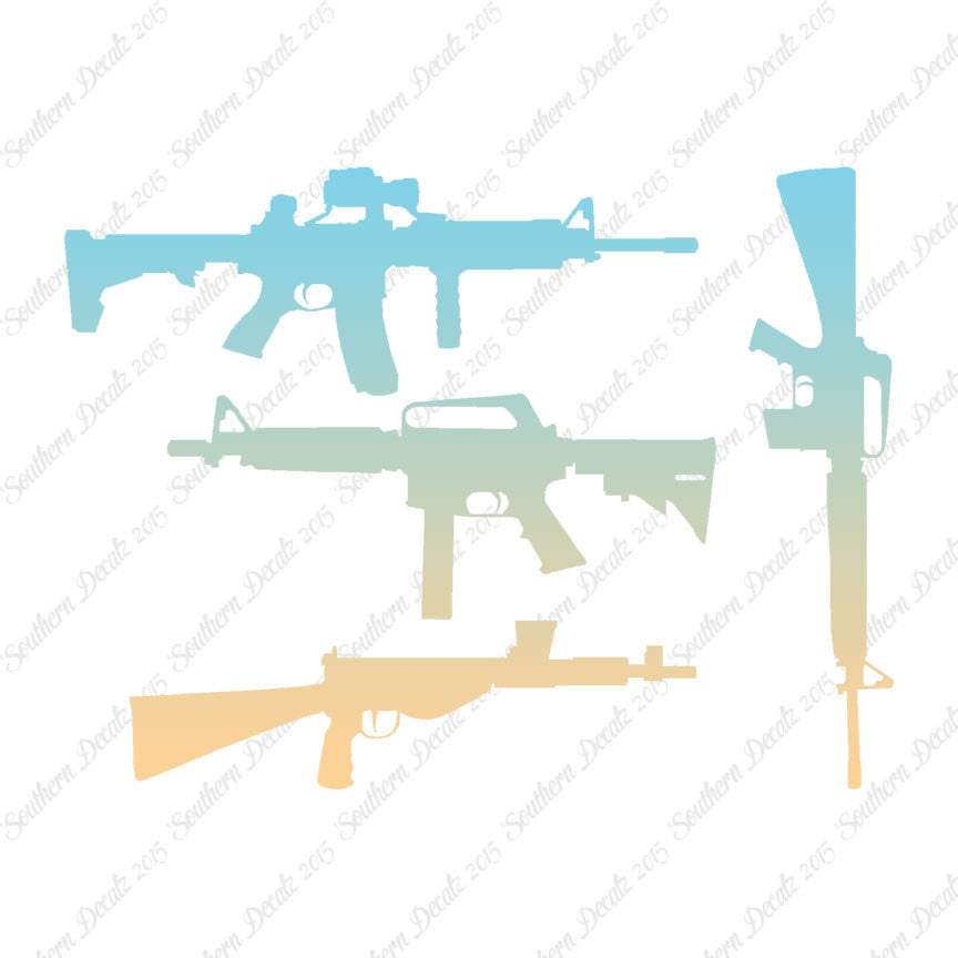 Set Of 4 Assault Rifles