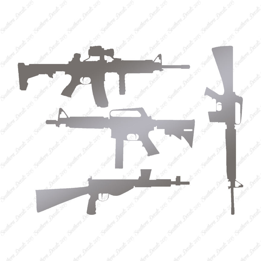 Set Of 4 Assault Rifles