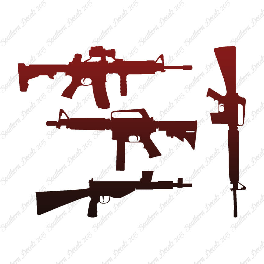Set Of 4 Assault Rifles