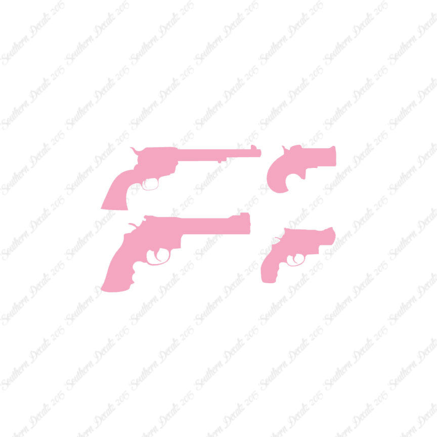 Set Of 4 Pistol Handguns Gun