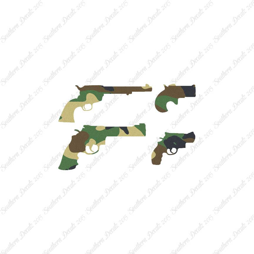 Set Of 4 Pistol Handguns Gun