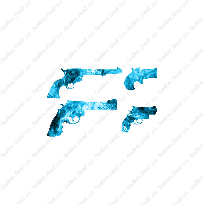 Set Of 4 Pistol Handguns Gun