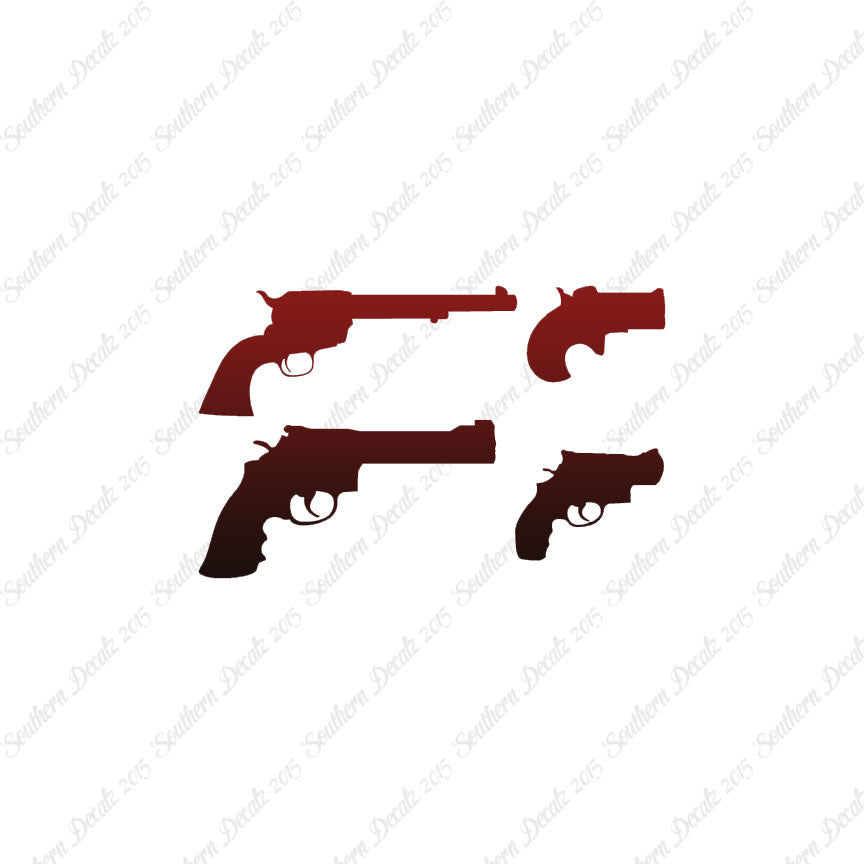 Set Of 4 Pistol Handguns Gun