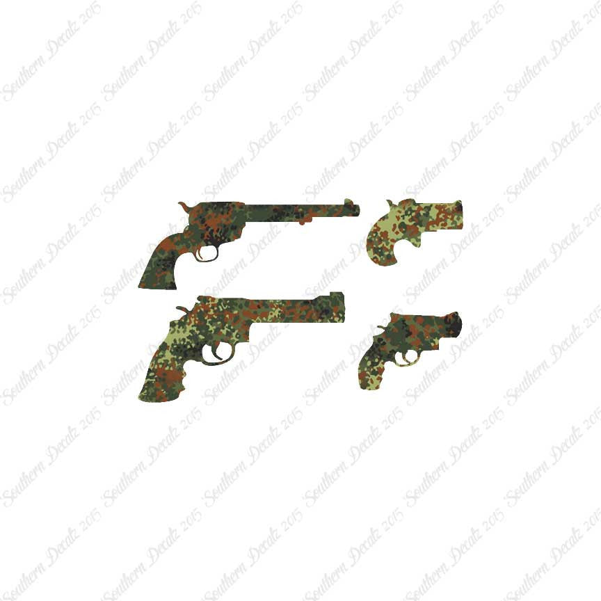Set Of 4 Pistol Handguns Gun