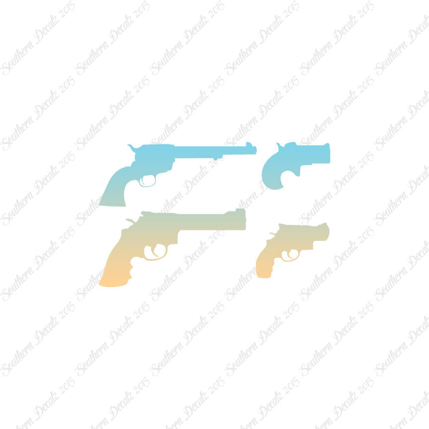 Set Of 4 Pistol Handguns Gun