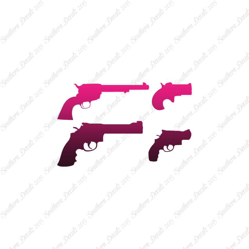 Set Of 4 Pistol Handguns Gun