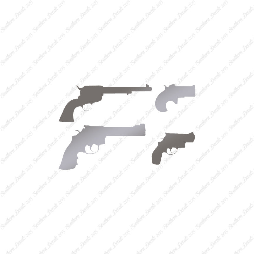 Set Of 4 Pistol Handguns Gun