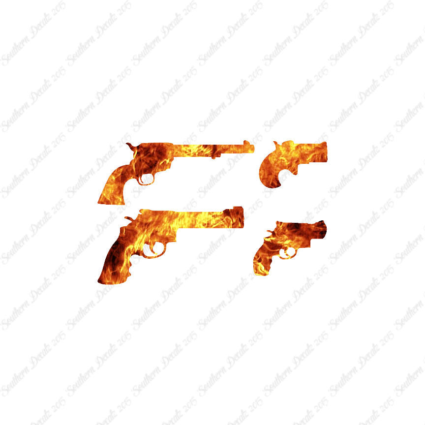 Set Of 4 Pistol Handguns Gun