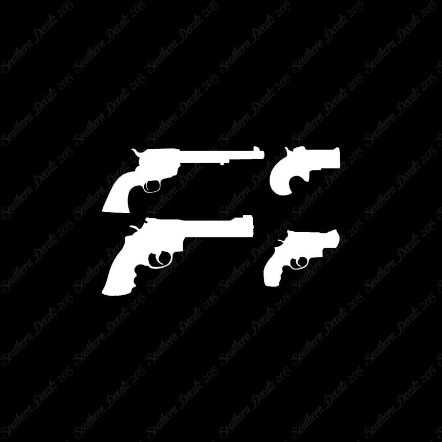 Set Of 4 Pistol Handguns Gun