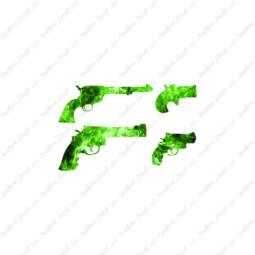 Set Of 4 Pistol Handguns Gun