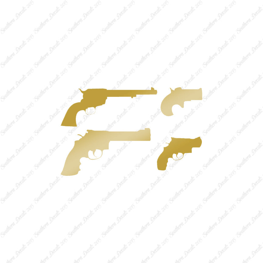 Set Of 4 Pistol Handguns Gun