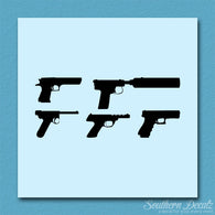 Set Of 5 Handguns Pistol Gun