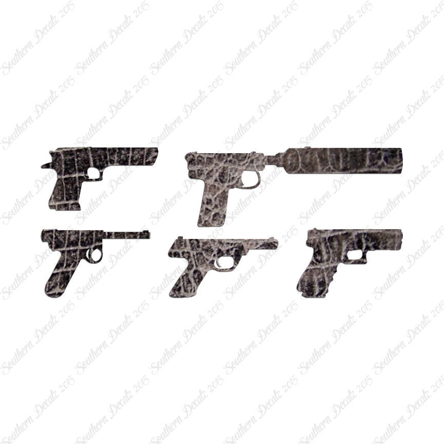 Set Of 5 Handguns Pistol Gun