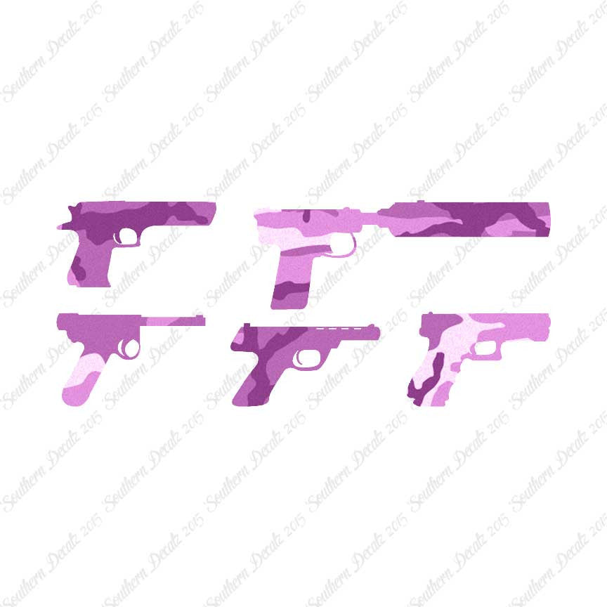 Set Of 5 Handguns Pistol Gun