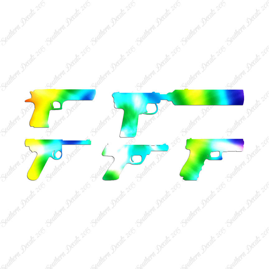 Set Of 5 Handguns Pistol Gun