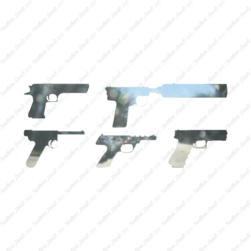 Set Of 5 Handguns Pistol Gun