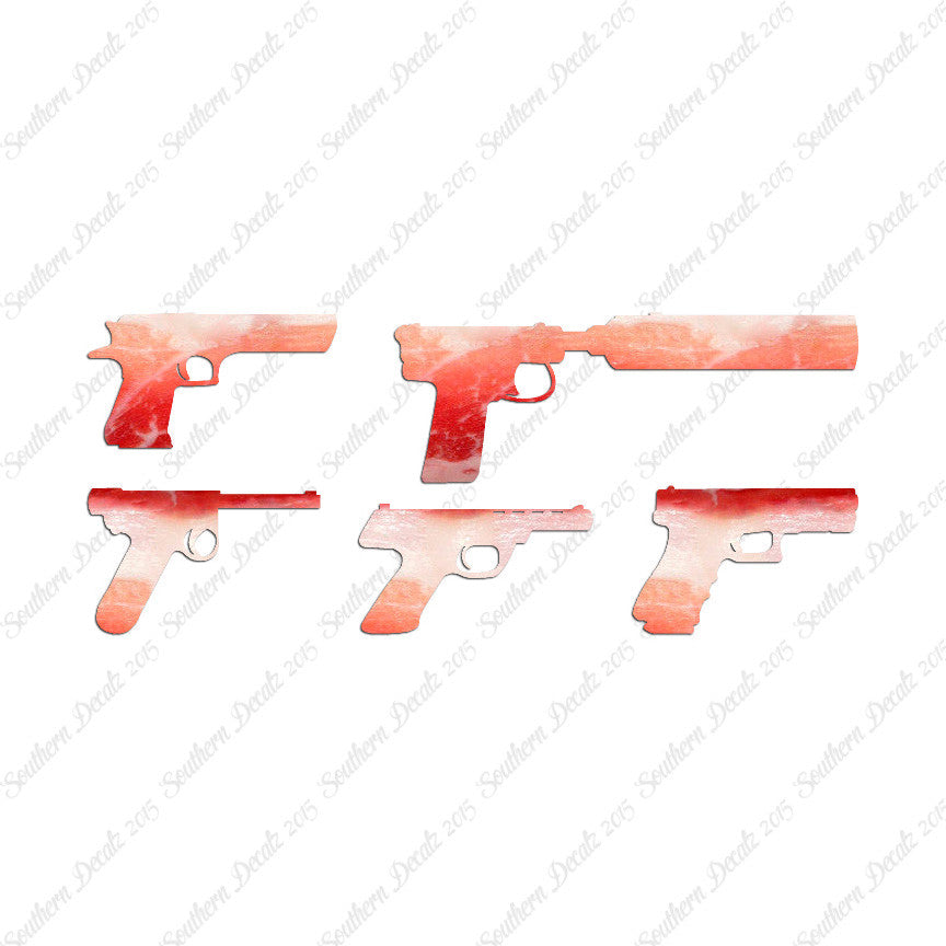 Set Of 5 Handguns Pistol Gun