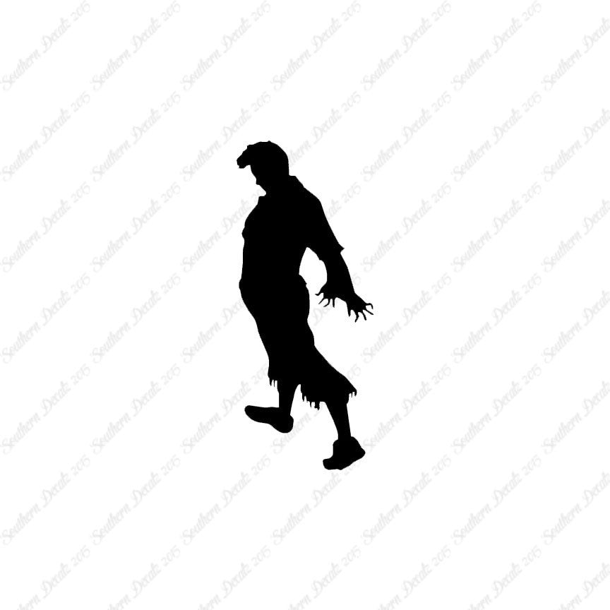 Zombie Silhouette Man Walker