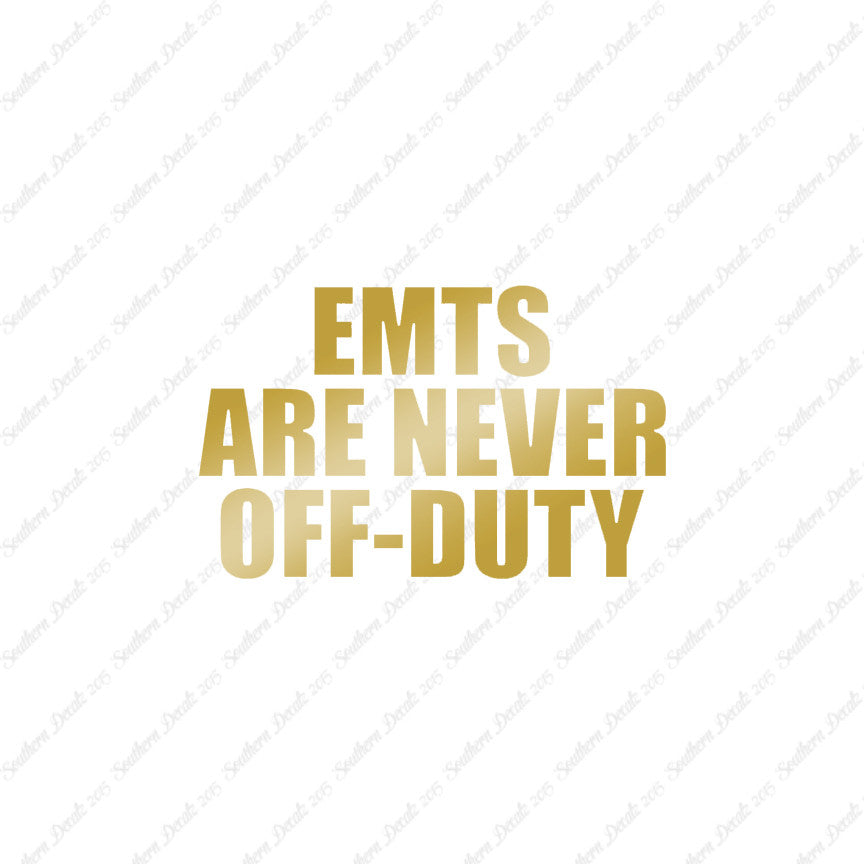 EMTs Never Off Duty