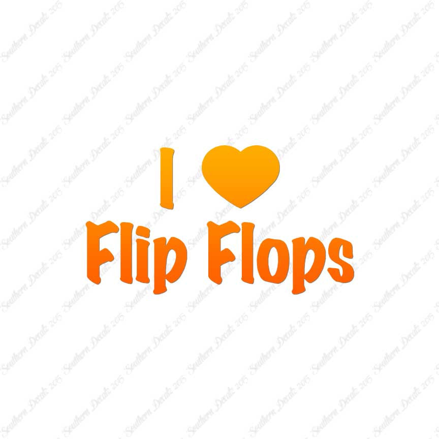 I Love Flip Flops Heart