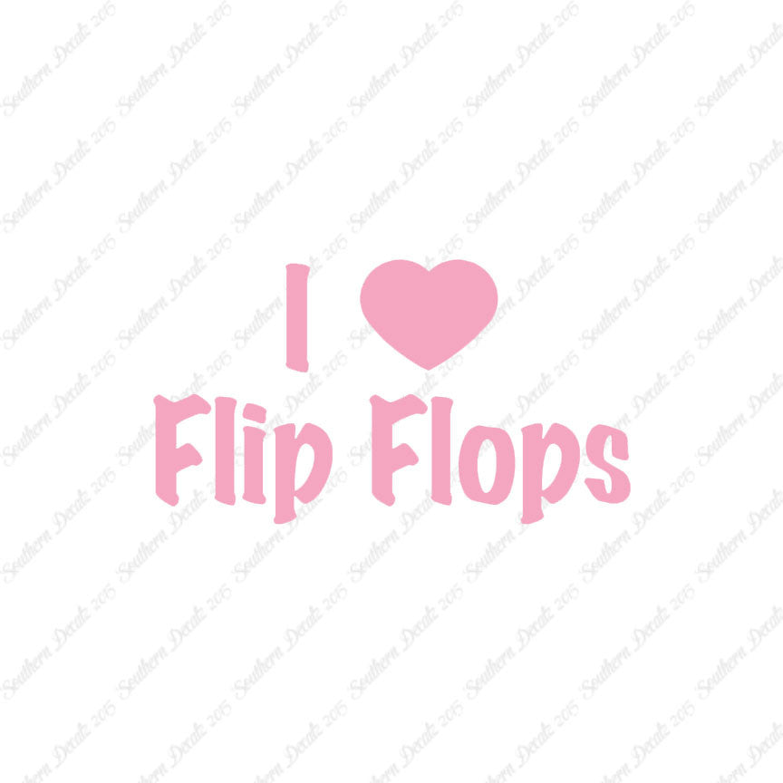 I Love Flip Flops Heart