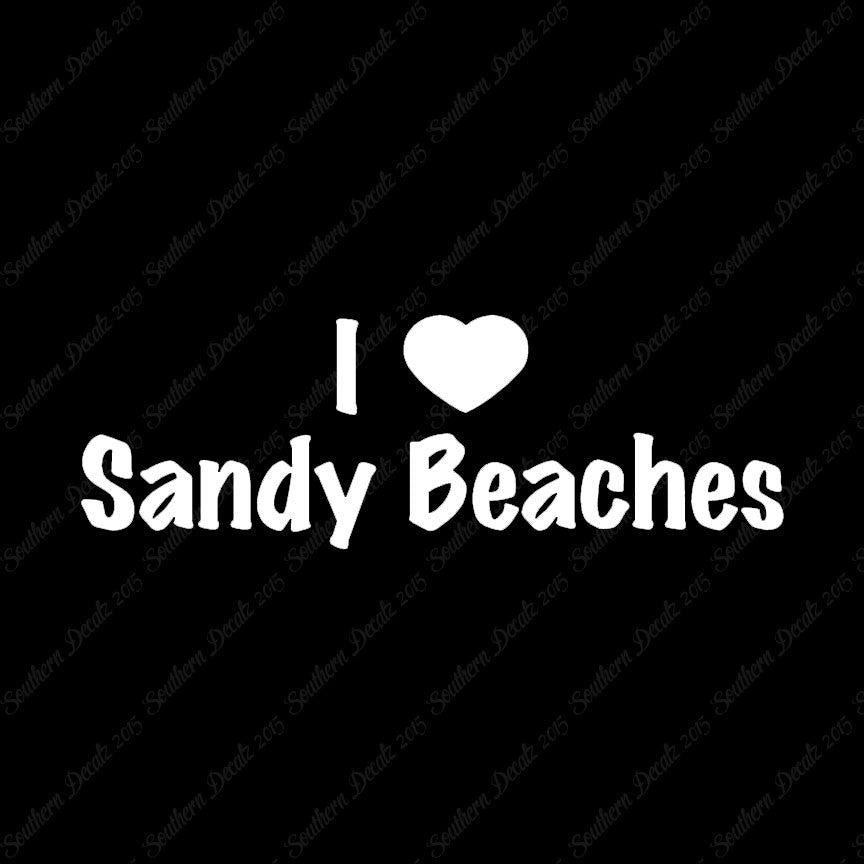 I Love Sandy Beaches Heart