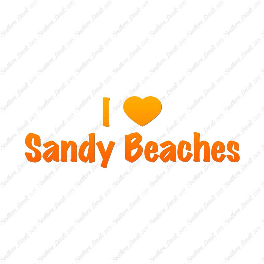 I Love Sandy Beaches Heart
