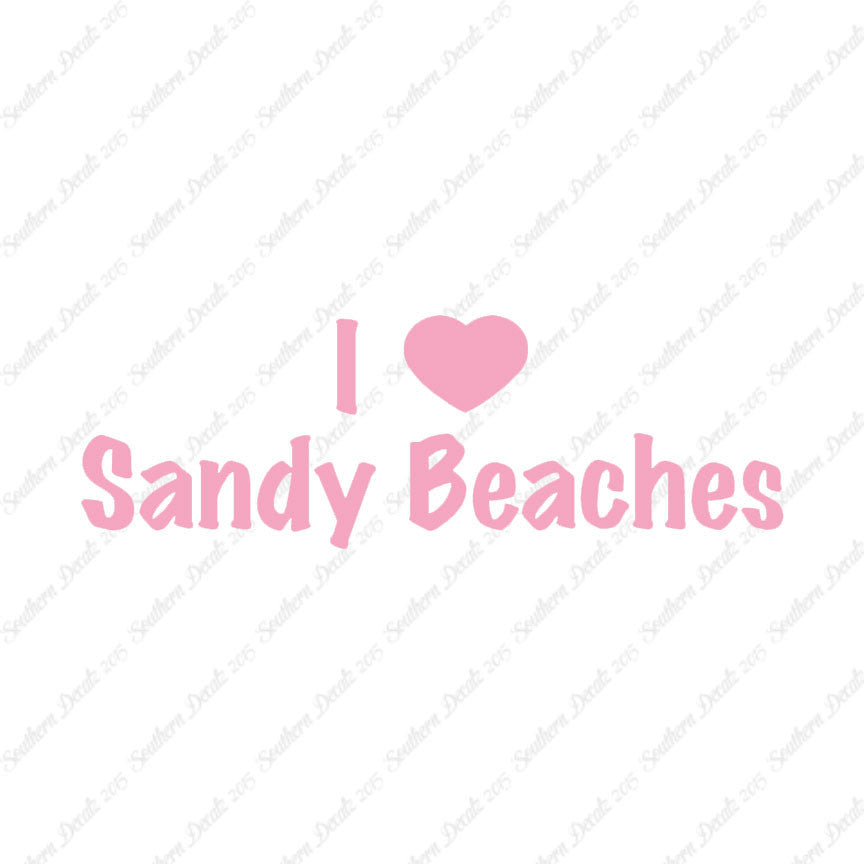 I Love Sandy Beaches Heart