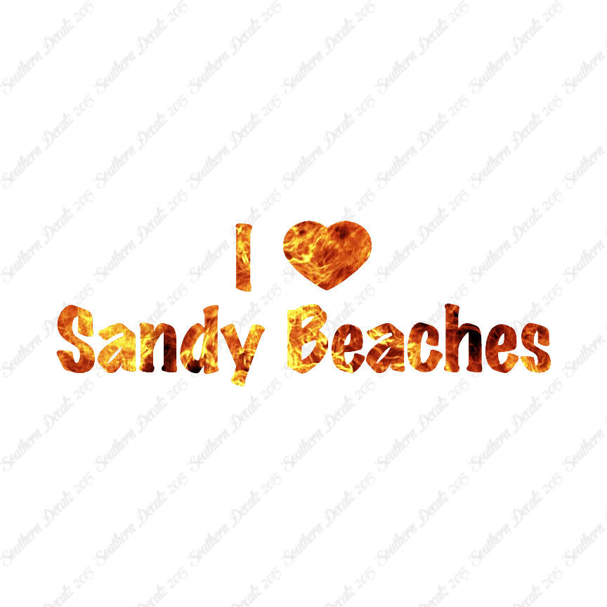 I Love Sandy Beaches Heart