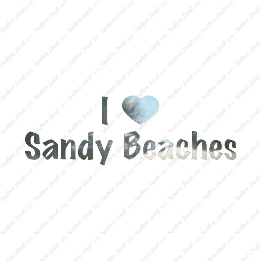 I Love Sandy Beaches Heart