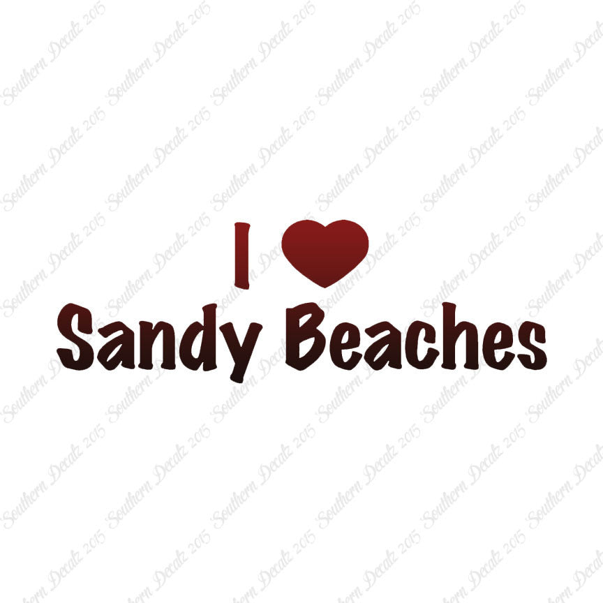I Love Sandy Beaches Heart