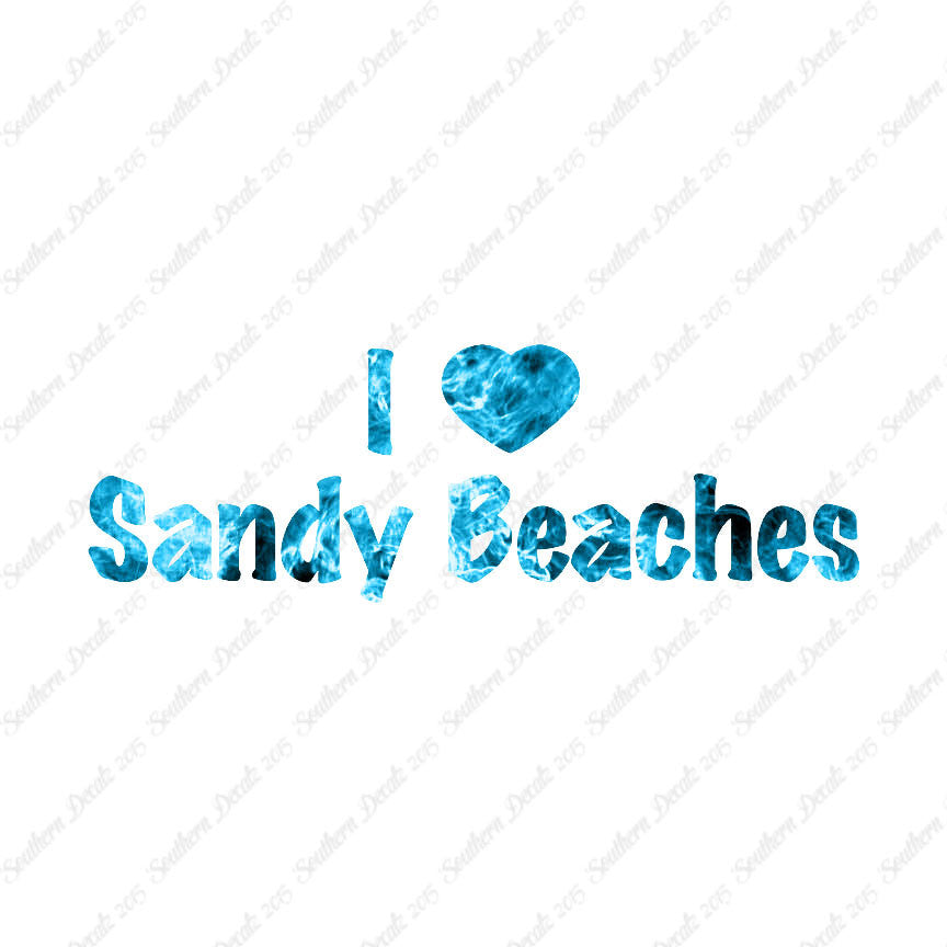 I Love Sandy Beaches Heart