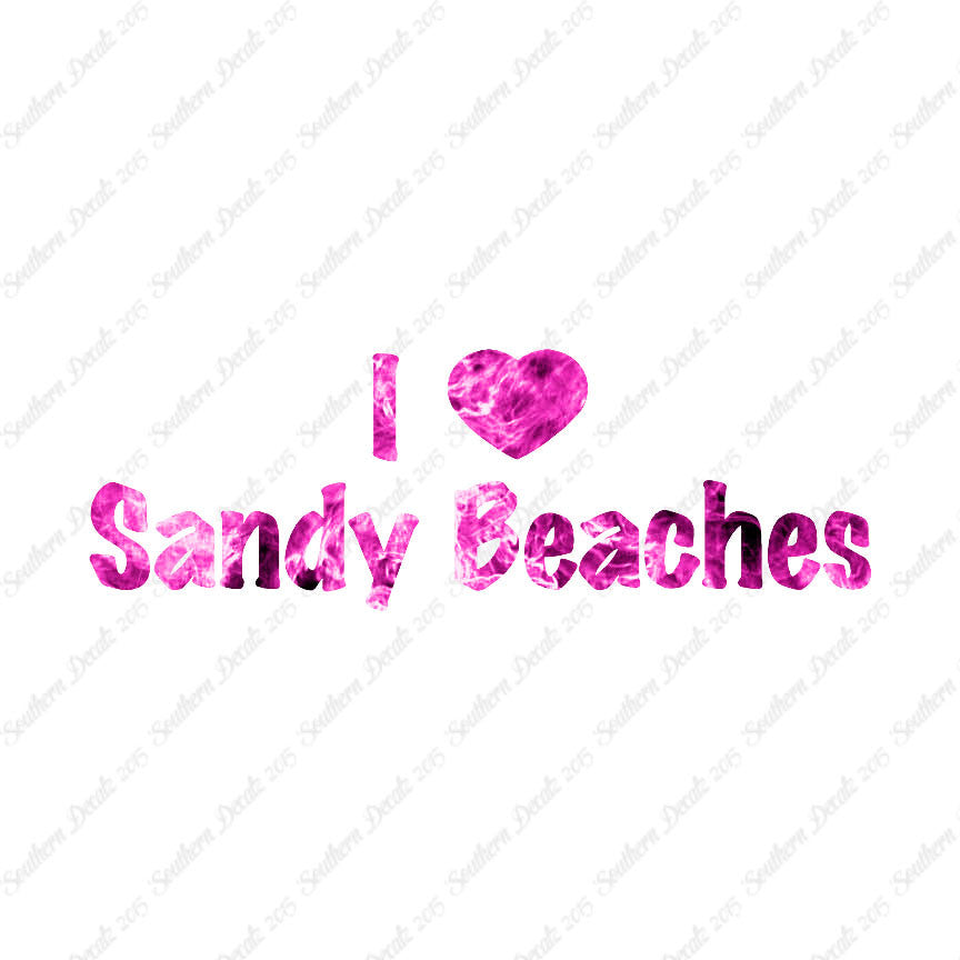 I Love Sandy Beaches Heart
