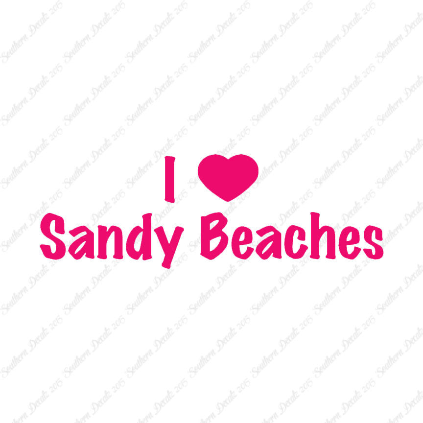 I Love Sandy Beaches Heart