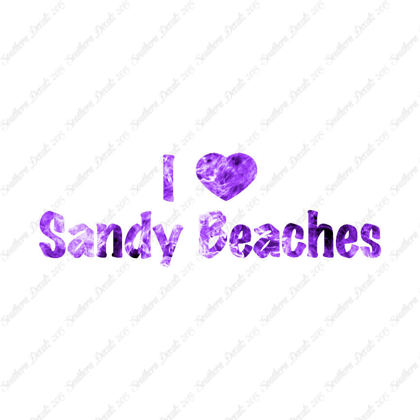 I Love Sandy Beaches Heart