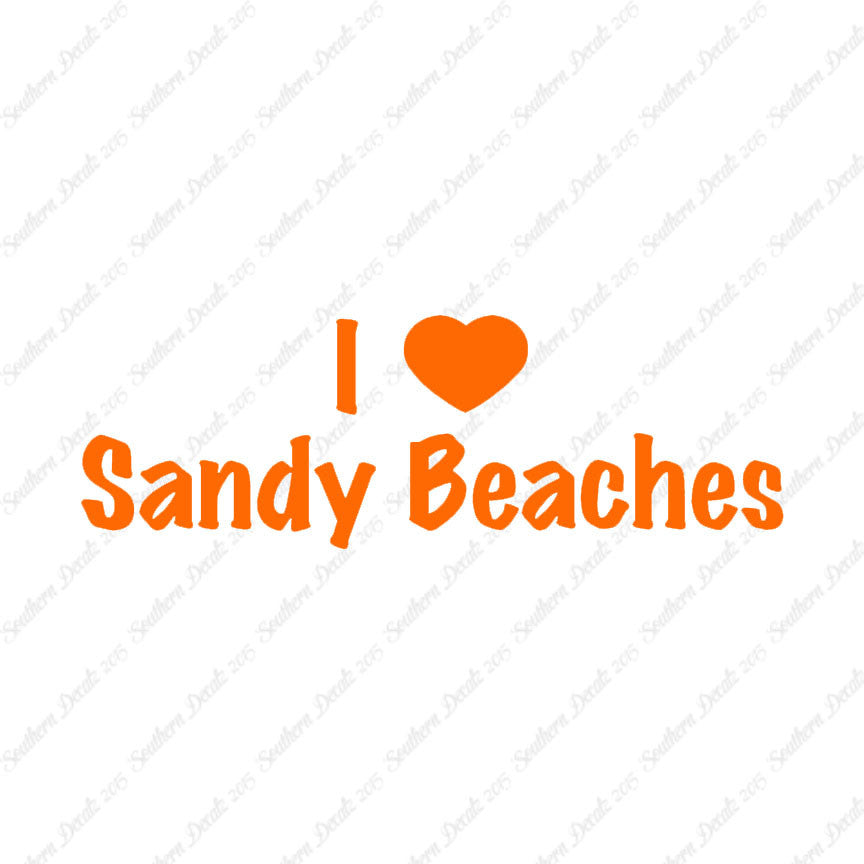 I Love Sandy Beaches Heart