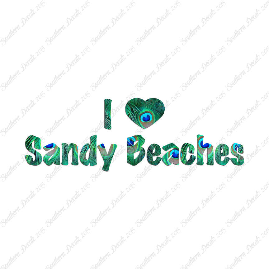 I Love Sandy Beaches Heart