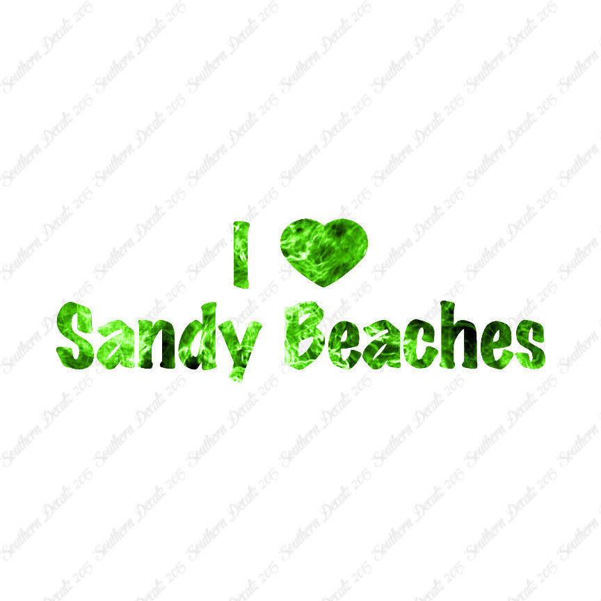 I Love Sandy Beaches Heart