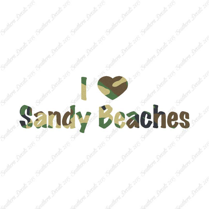 I Love Sandy Beaches Heart