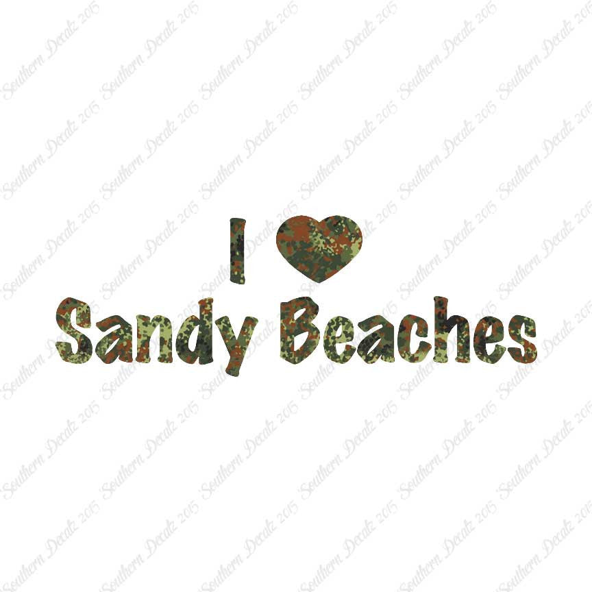 I Love Sandy Beaches Heart
