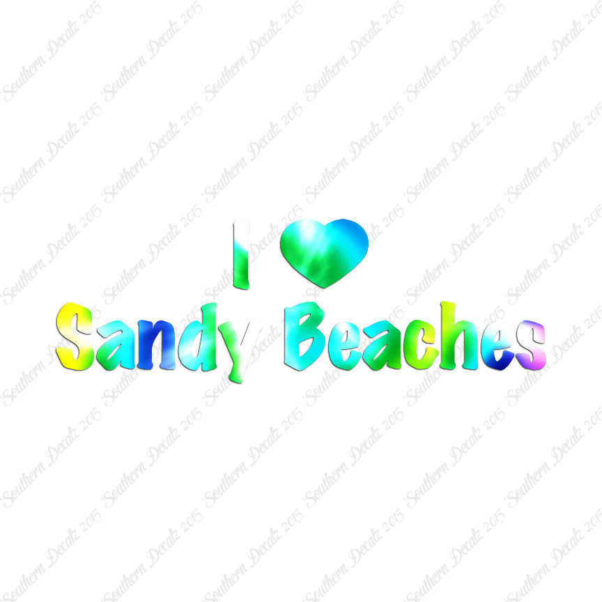 I Love Sandy Beaches Heart