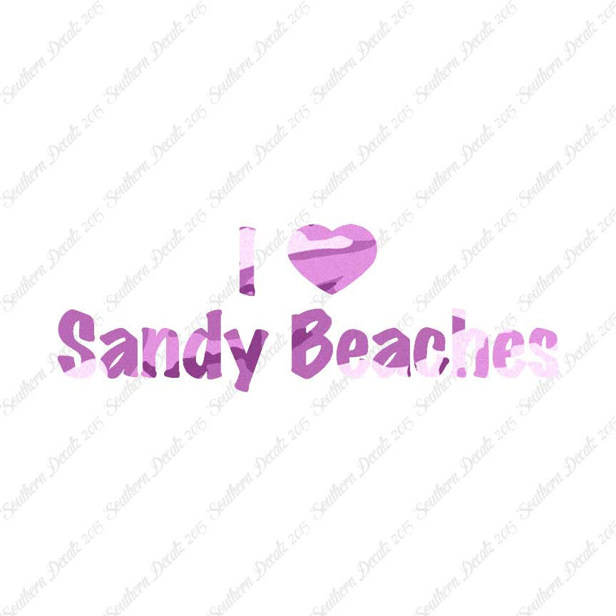 I Love Sandy Beaches Heart
